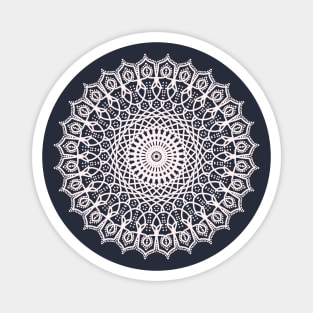 Modern White Mandala Pattern Design Magnet